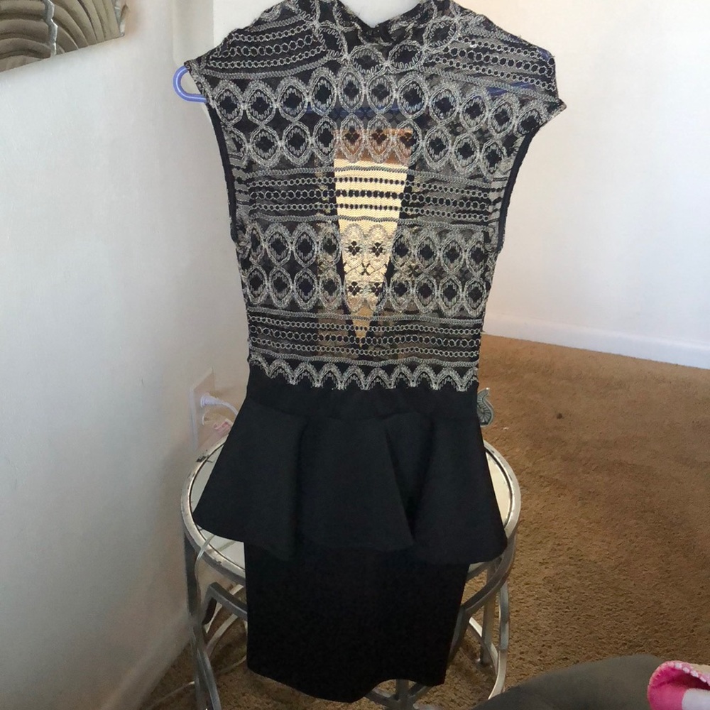 Black dress with gold accent